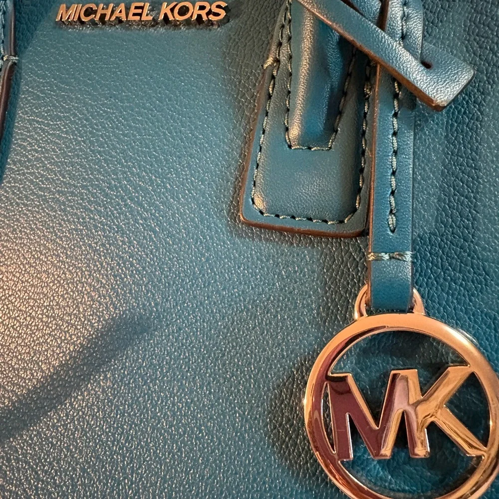 Michael Kors Teal Structured Leather Satchel